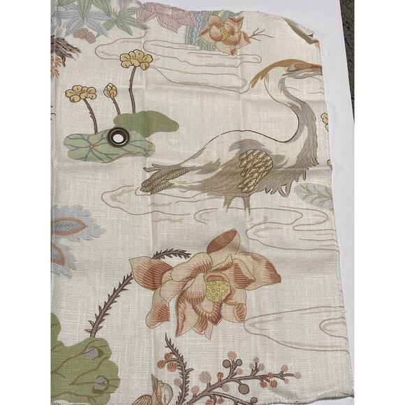 Lee Jofa Floral Fabric Sample Remnant, Floral Birds LUZON Print in Apricot 17” - Picture 4 of 8